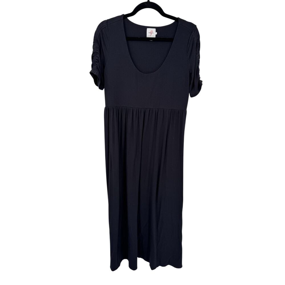 the‎ Nines by Hatch Maternity Empire Waist Maxi Dress Womens Medium Black Rayon